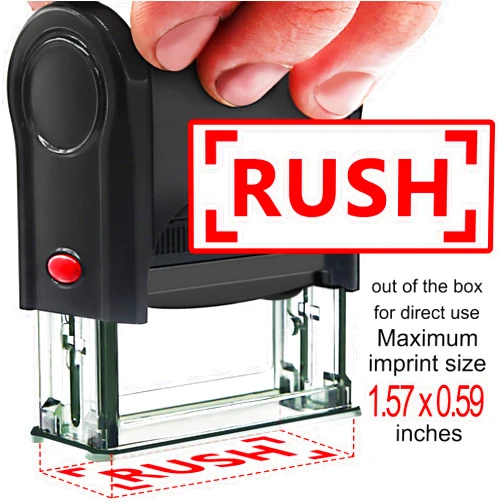 Bertiveny Rush Stamps Office Stamps Self Inking for Business Supplies Personalized Rubber Stamps Rush Stamps for Office Supplies Red Ink(Rush)