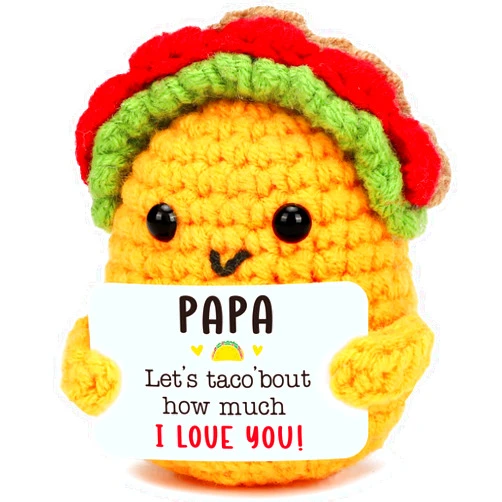 TuSuQing Papa Gifts for Grandpa, Nana and Papa Gifts Christmas Birthday Gift from Grandkids, Happy Birthday Fathers Day Ideas Gift Funny Handmade Crochet Best Papa Ever Granddad Grandparent