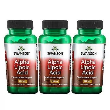 Swanson Alpha Lipoic Acid 600 mg 60 Caps 3 Pack
