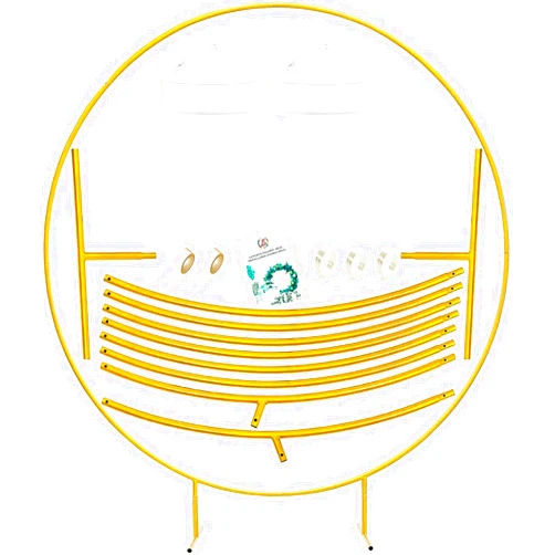 LANGXUN 7.2ft Gold Metal Round Balloon Arch kit, Backdrop Circle Stand Arch Frame for Wedding Birthday Party Decoration, Graduation Decorations and Baby Shower Photo Background