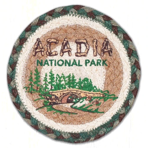 Earth Rugs LC-377 Acadia Bridge Round Large Coaster 7