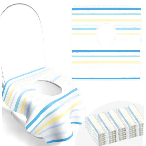 POIKSHARK 30 Pack Toilet Seat Covers Disposable, Large Waterproof Potty Covers for Toddlers, Kids, and Adults, Toddler Potty Training for Public Restroom, Airplane, Trip, Individually Wrapped for Travel - Wave