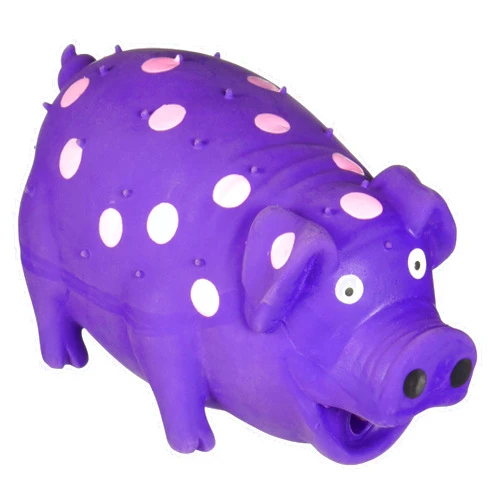 Multipet International 61006 9 in. Assorted Polka Dot Pig Dog Toy