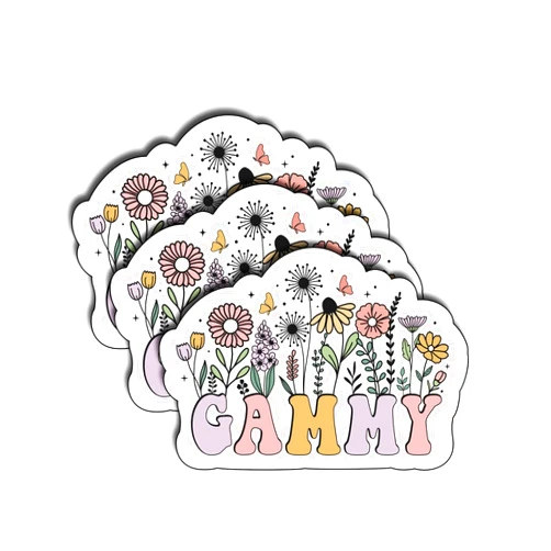 TADAVAX (3Pcs) Gammy Floral Sticker Gifts for Mom Unique Gifts for Mother Wife Mommy Birthday Cute Decoration Books Laptop Phone Tumbler Waterproof Vinyl Water Bottle Nana Gigi Nonna Mimi Decals 3