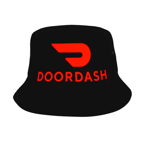 Qterewewr Doordash Bucket Hat Sun Fisherman Beach Hats Unisex Personalized Cap Black