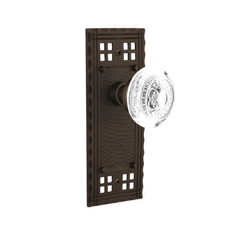 Nostalgic Warehouse 750160 Passage Craftsman Plate with Crystal Egg and Dart Knob, 2.75