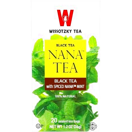 Wissotzky Tea Black Tea with Spiced Nana Mint, 20 Bags