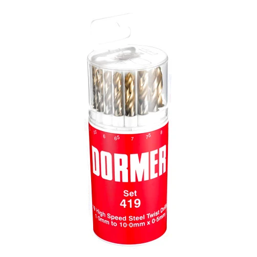 Dormer A094419 Jobber Length Metric Sets, 419, 1.0 mm - 10.0 mm x 0.5 mm Size