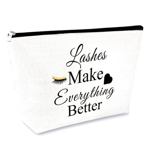 Sfodiary Lashes Girl Gifts Lash Artist Gifts Eyelash Makeup Bag Beautician Present for Women Cosmetic Bag Birthday Christmas Thanksgiving Thank You for Makeup Artist Travel Cosmetic Pouch