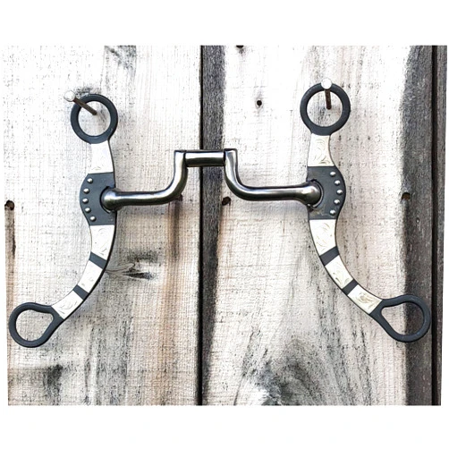 Bison Tack Hinged Port Bit with German Silver Bars N/A 71/2