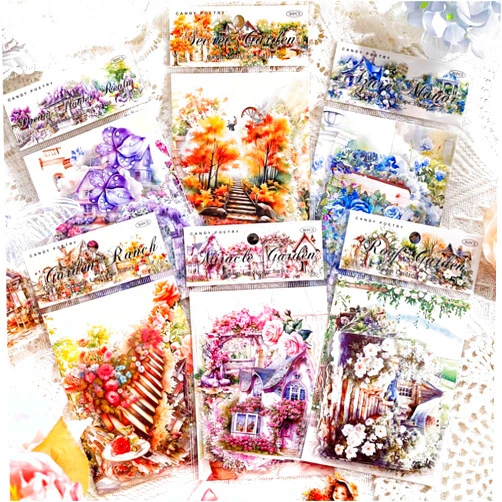 RUIYDZ 180pcs PET Garden Landscape Scrapbook Paper Journaling Stickers Flower Stickers for Scrapbooking Vintage Stickers Aesthetic Flowers Floral Sticker Pack Junk Journal Decorative Paper Scrapbook Supplies