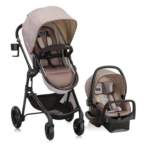 Evenflo Pivot Modular Travel System with LiteMax Infant Car Seat (Desert Tan)