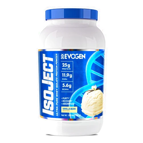 Evogen Isoject - Whey Protein Isolate | Ultra-Pure Whey Protein Powder with Ignitor Enzymes, BCAAs, and EAAs | Enhanced Absorption & Recovery | Vanilla Bean | 25 Servings