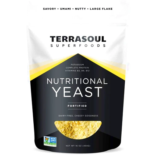 Terrasoul Superfoods Premium Nutritional Yeast Flakes, 16oz - Fortified | Gluten Free | Non-GMO | Vegan