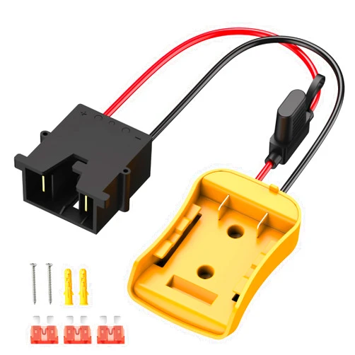 Kzreect Power Wheels Adapter for Dewalt 20V Battery Adapter, Power Wheels Battery Conversion Kit with Fuse Holder and Wire Harness Connector Compatible with Fisher-Price 12 Volt Power Wheels