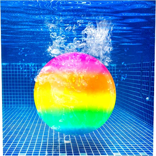 Hiboom Swimming Pool Diving Balls Underwater, Pools Toys Ball with Water Filling Adapter for Under Water Passing, Dribbling, Diving and Pool Games for Teens, Adults (Rainbow Style)