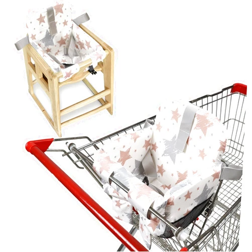 OZRVYNDAREL Padded Shopping Cart Cover for Baby Boy & Girl, High Chair Cover for Restaurant Seat, Machine Washable Infant Toddler Buggy Seat Cover,Compatible with High Back Full Bucket Swing(Star)