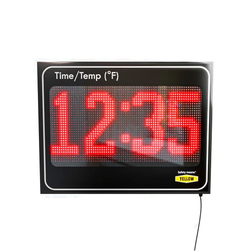 Yellow Safety®, Combo: Large Digital Time and Temperature Electric Sign,11