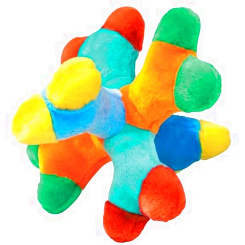Zanies Attack A Jack Big Breed Dog Toys Colorful 6 Squeaker Soft Plush Bones 11
