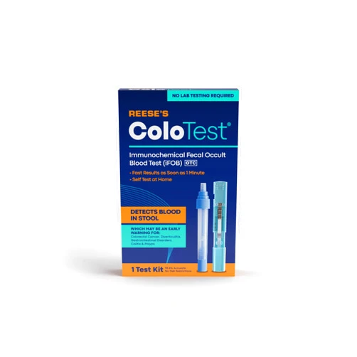 Reese's ColoTest Immunochemical Fecal Occult Blood Test (iFOB) FIT Test for Colorectal Cancer Screening 1ct