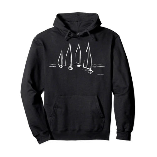 Sojourners Emporium Sailboat Collection Sailboats on Open Water Nautical Theme Sailing Boating Pullover Hoodie