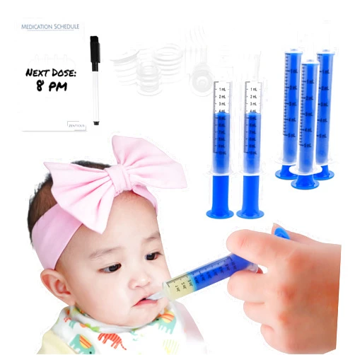 Zentious Liquid Medication Bottle Adapter and Oral Syringe Dispenser – Great for Easily Dispensing Medication to Children and Pets - Includes a Medication Reminder Log From Zentious