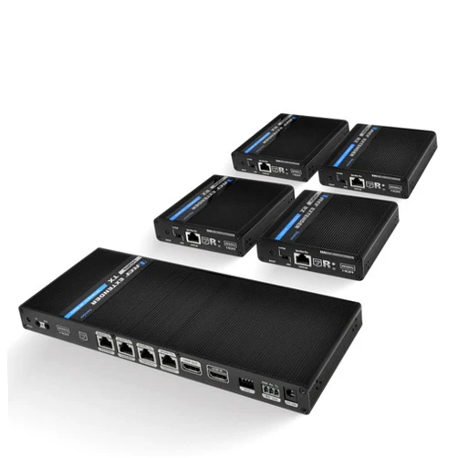 OREI 1x4 HDMI Extender Splitter 4K, Multiple Over Single Cable CAT6/7 4K@60Hz 4:4:4 HDCP 2.2 with IR Remote EDID Management - Up to 230 Ft - Loop Out - Low Latency - Full Support IR RS-232 Control