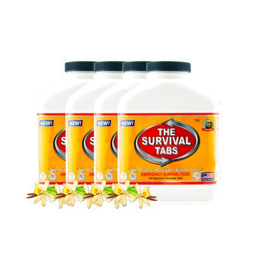 The Survival Tabs 720 tabs Survival Tabs 60-Day Emergency Survival MREs Meals Ready-to-eat Bugout for Travel Camping Boating Biking Hunting Activities Gluten Free and Non-GMO 25 Years Shelf Life - Vanilla Malt Flavor