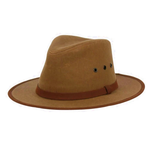 BERTEIL Men's Madison River Sun-Protective Waterproof Crushable Cotton Oilskin Hat