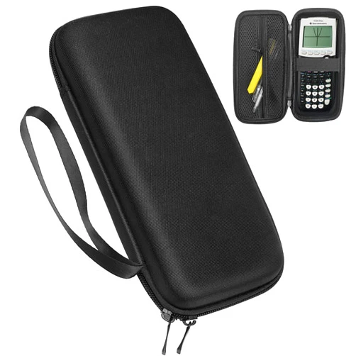Xberstar Case for Texas Instruments TI-84 TI-83 Plus CE Graphing Calculators and More - Hard EVA Travel Carrying Shockproof Storage Bag (Pure Black)