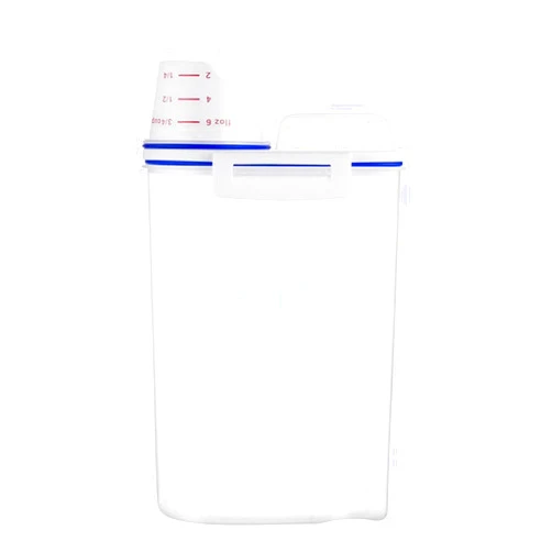 LEWIJO Rice Storage Bin Cereal Containers Dispenser with BPA Free Plastic + Airtight Design + Measuring Cup + Pour Spout - 2KG Capacities of Rice Perfect for Rice Cooker