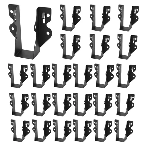XIHUWZ 24 Pcs 2x4 Joist Hanger , Black Powder-Coated, Rafter Hurricane Tie Brackets Truss Hanger Tie Brackets for Floor Deck and Ceiling Trusses