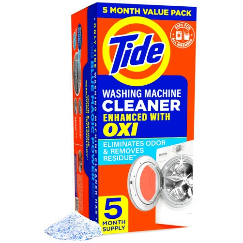 Tide Washing Machine Cleaner by Tide, Washer Machine Cleaner with Oxi for Front and Top Loader Washer Machines, Deep Cleaning Residue & Odor Eliminator, 5 Month Supply (Packaging May Vary)