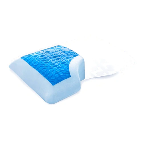 MALOUF Z Side Sleeper Shoulder Cutout Dough Memory Foam Pillow with Liquid Gel Layer-Queen, Blue