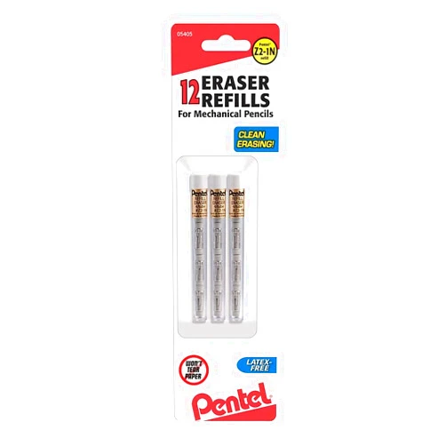 Pentel® Eraser Refills For Mechanical Pencils, White, Pack Of 12