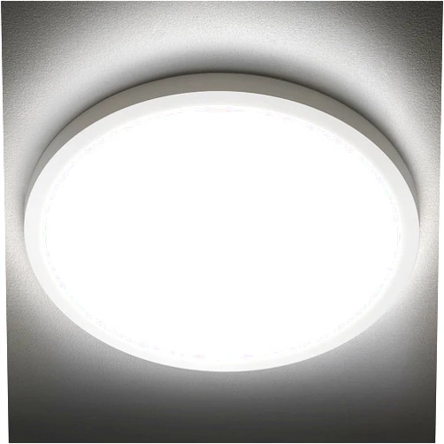 SunRider LED Flush Mount Ceiling Light Fixture, 5000K Daylight White, 2400LM, 12 Inch 24W White Round Flat Ceiling Lights, 240W Equiv. Non-Dimmable