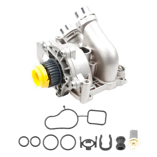 Dasbecan Aluminum Electric Engine Water Pump Assembly Replaces# 06H121026CQ 06H121026AB Compatible with Audi A3 A4 A5 A6 Q3 Q5 TT VW Beetle CC Eos GTI Jetta Passat Tiguan 2.0L 2.0T