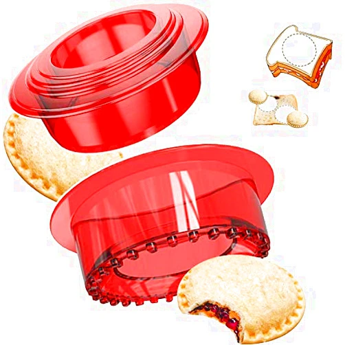 Tawaya Sandwich cutter and sealer Set Uncrustables Sandwich Cookie Bread Pancake Maker Perfect for Kids Lunchbox and Bento Box (RED) …