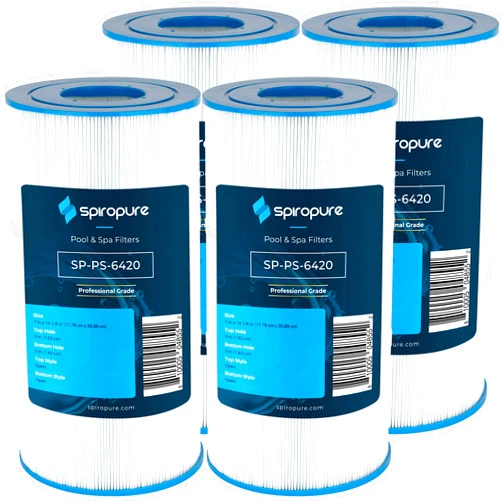 SpiroPure Replacement for Hayward CX480XRE CX470XRE Pleatco PA56SV Unicel C-7458 Filbur FC-1223 SwimClear C2025 Hot Tub Spa Pool Filter Replacement Cartridge (Case of 4)