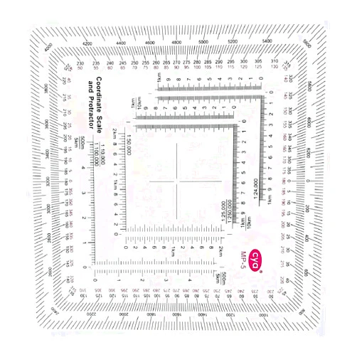 Saccgt Upgraded Style MGRS/UTM Coordinate Grids Reader, and Protractors Coordinate Scale for Camping Plastic, As Pic Shows