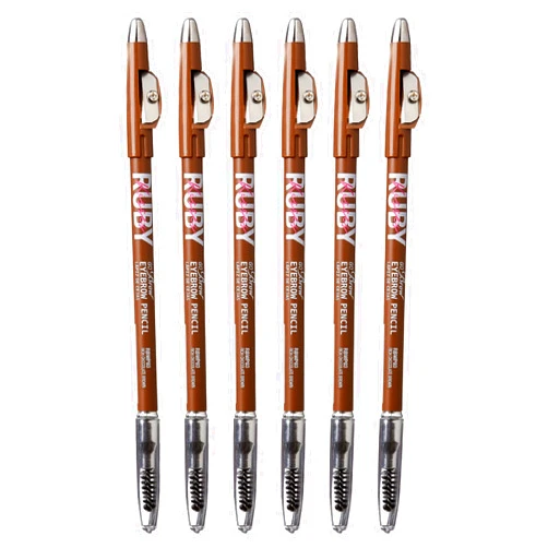 KISS Ruby Kisses GoBrow Eyebrow Pencil, Sharpenable, Longwear, Long Lasting Eyebrow Wooden Pencil for Natural-Looking Brows 6 PACK (Chocolate Brown)