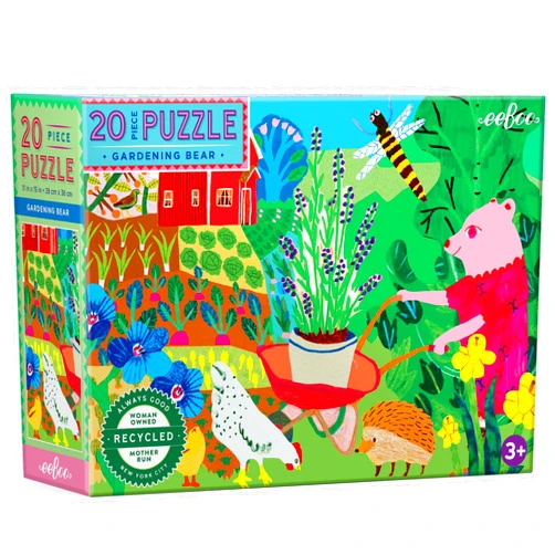 eeBoo Gardening Bear 20 Piece Jigsaw Puzzle/Ages 3+