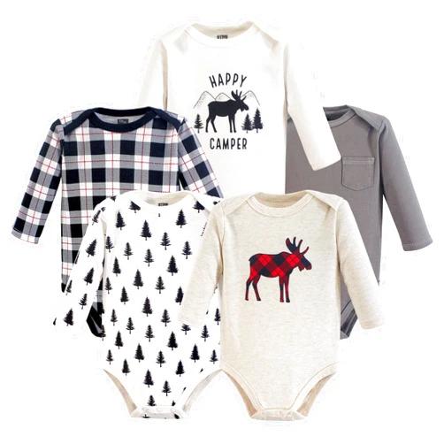 Hudson Baby unisex-baby Cotton Long-sleeve Bodysuits