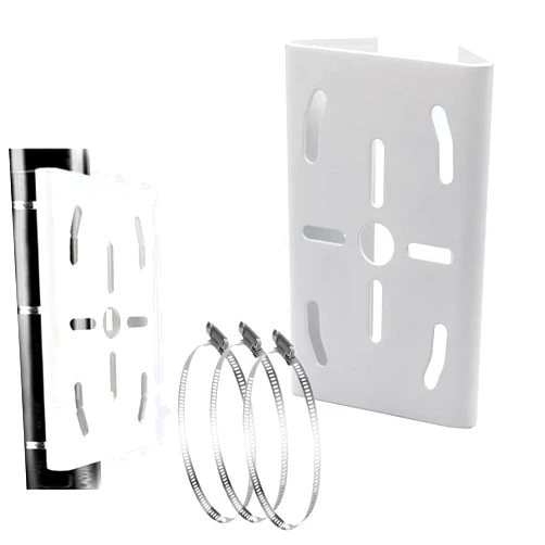 BeElion Universal Vertical Pole Mounting Bracket for Security Camera Housings CCTV Security Cameras Wall Mount Bracket PTZ,with 3 Loops