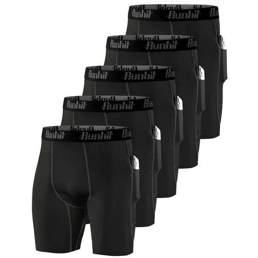 Runhit Mens Compression Shorts Sports Underwear Spandex Running Shorts Workout Athletic Performance Baselayer Underwear