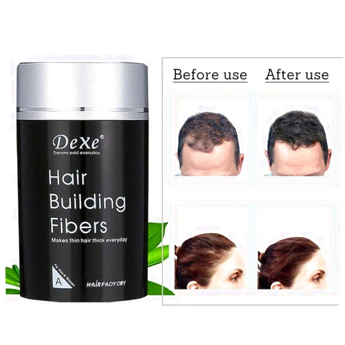 Pei Mei Dexe Hair Building Fibers,Sky-shop Hair Re-growth Powder Keratin Hair Fiber,Thinning Hair and Bald Spots Hair Fibers for Women and Men(Black)