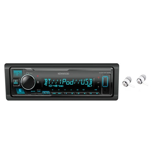 Kenwood Bluetooth USB MP3 WMA AM/FM Digital Media Player Dual Phone Connection Pandora Car Stereo Receiver/Free Alphasonik Earbuds