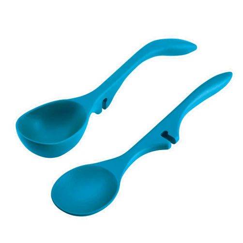 Rachael Ray Nonstick Kitchen Tools and Gadgets Lazy Spoon/Lazy Ladle Set, 2-Piece, Marine Blue, Small - 46834