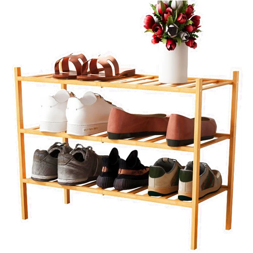 TRUELAND Bamboo Shoe Rack 3 Tier - Premium Stackable Shoe Organizer for Entryway, Living Room, Closet, Hallway, Bathroom, Balcony, Durable Shoe Shelf Holder for Neat Shoe Storage, Standing Shoe Racks
