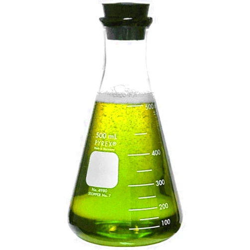 Corning Pyrex #4980-500, 500ml Erlenmeyer Flask with Rubber Stopper (Single)